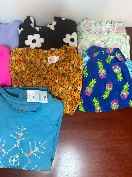 Girls Clothing Bundle Size 7/8 Youth Small Tops Jacket Graphic Floral Lot - Picture 3 of 3